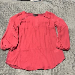 NWT Stitch fix mixed media burgundy blouse